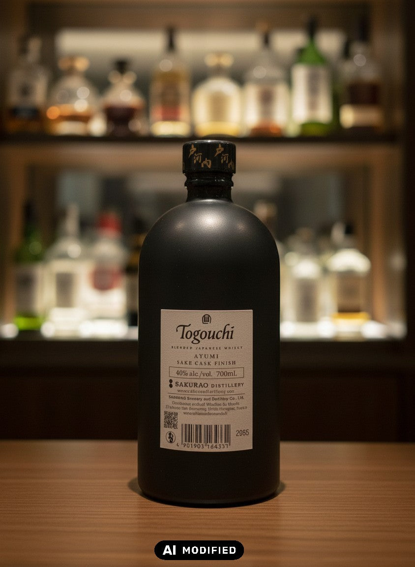 Whiskyquartier Togouchi Ayumi Sake Cask Finish japanischer Single Malt Whisky 0,7L in schwarzer Flasche